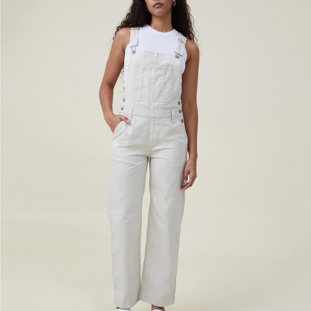 CottonOn Denim Overalls. White Pinstripes. Woman’s Small